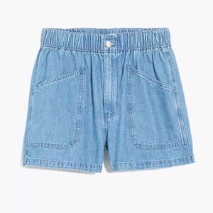 Madewell Blue Grandfield Wash Denim Pull-On Utility Shorts